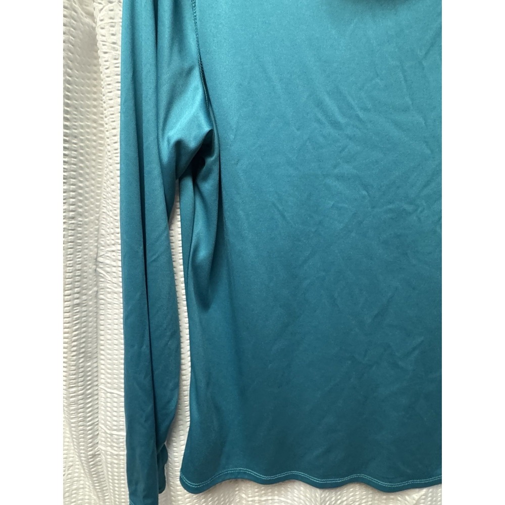 The American Outdoorsman for Women Teal Hooded Pullover w/ponytail thumb holes L - Picture 2 of 12